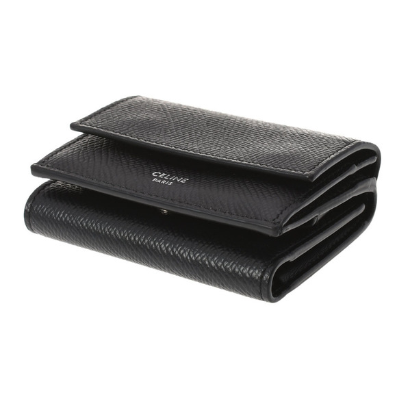 Celine Folded Compact Wallet Black Calfskin Tri fold - Picture 3 of 12